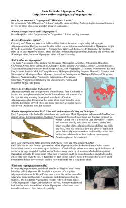 Facts for Kids: Algonquian People (http://www.native