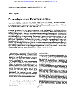 Prism adaptation in Parkinson`s disease