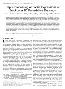 Haptic Processing of Facial Expressions of Emotion in 2D Raised