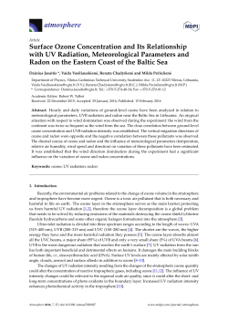 Surface Ozone Concentration and Its Relationship with UV