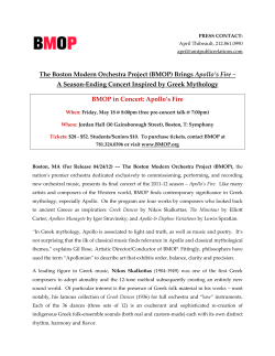 The Boston Modern Orchestra Project (BMOP) Brings Apollo`s Fire