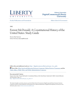 Forrest McDonald: A Constitutional History of the United States