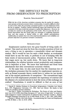 Difficult Path from Observation to Prescription, The