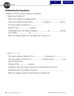 radioactive decay worksheet