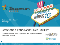 Amanda Hammel - Advancing the population health journey