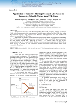Application of Reductive Melting Process of CRT Glass for