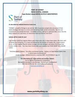Port of Sydney Specifications &ndash;