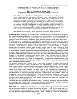 DETERMINATION OF THE IMPACT MASS IN SOCCER HEADING
