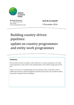 Building country-driven pipelines: update on
