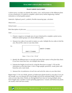 Plant Survey and Data Sheet