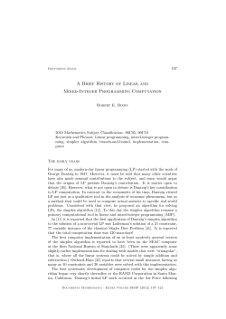 A Brief History of Linear and Mixed-Integer
