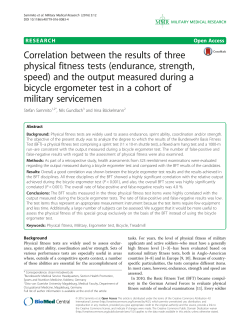 Correlation between the results of three physical fitness tests