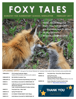 Foxy Tales February 2017 Newsletter
