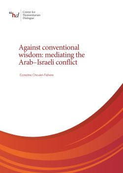 Against Conventional Wisdom: Mediating the Arab&ndash;Israeli Conflict