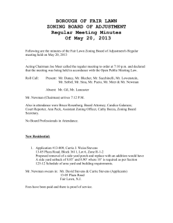 BOROUGH OF FAIR LAWN ZONING BOARD OF ADJUSTMENT