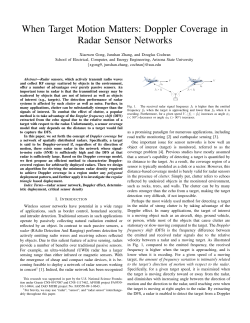 Doppler Coverage in Radar Sensor Networks