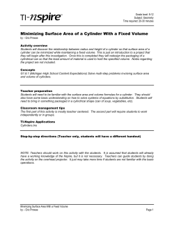 Minimizing Surface Area of a Cylinder With a Fixed Volume