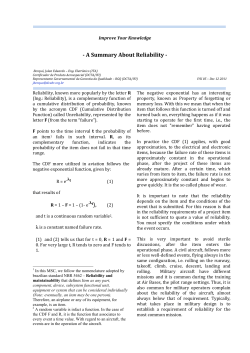 - A Summary About Reliability - t), - DCA-BR