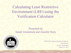 Calculating Least Restrictive Enviornment (LRE) using