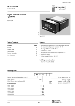 Digital pressure indicator Type HM 5 HM 5 &ndash; 3X/