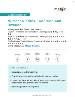 Number Riddles - Addition And Division