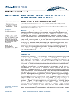 Abiotic and biotic controls of soil moisture spatiotemporal variability