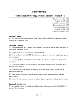 TGSA Constitution - Toronto School of Theology