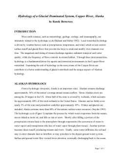 Hydrology of a Glacial Dominated System, Copper River, Alaska ()