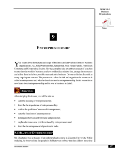 ENTREPRENEURSHIP