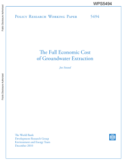 (The) Full Economic Cost of Groundwater Extraction