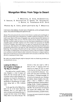 Mongolian Mires: From Taiga to Desert