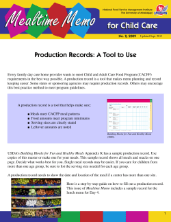 Production Records: A Tool to Use