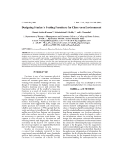 Designing Student`s Seating Furniture for Classroom