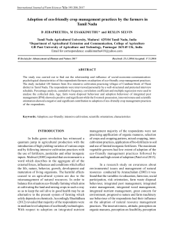 Adoption of eco-friendly crop management practices by