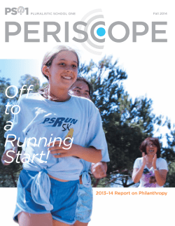 Off to a Running Start! - PS1 Pluralistic School