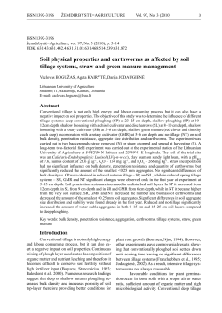 Soil physical properties and earthworms as affected by soil tillage