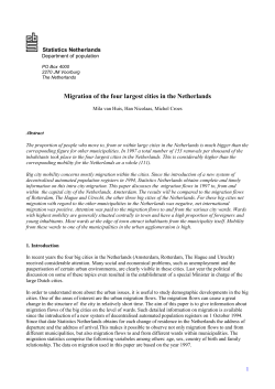 Migration of the four largest cities in the Netherlands