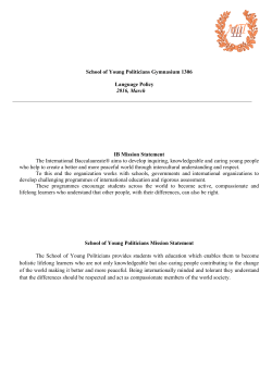 School of Young Politicians Gymnasium 1306 Language Policy