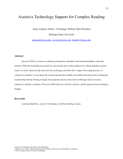 Assistive Technology Support for Complex Reading