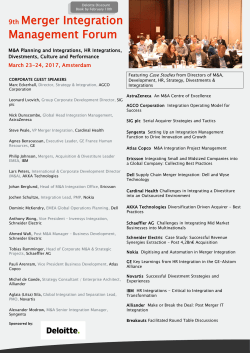 9th Merger Integration Management Forum