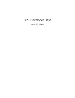 CPE Developer Days - CPE - Common Platform Enumeration