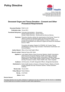 Deceased Organ and Tissue Donation