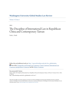 The Discipline of International Law in Republican China and