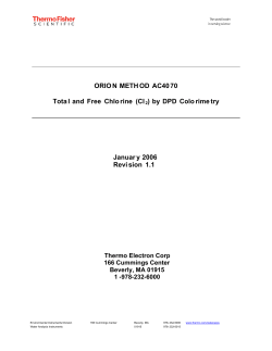 Total and Free Chlorine (Cl2) by DPD Colorimetry