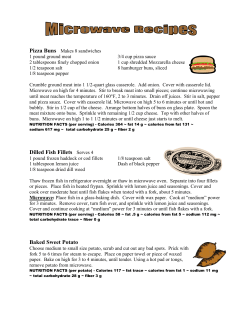 Microwave Cooking &ndash; recipes