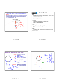 What are the Characteristics of Circular Motion? vi vf - vi ⇒