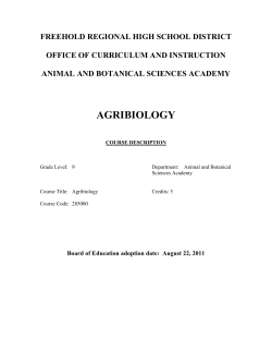 agribiology - Freehold Regional High School District