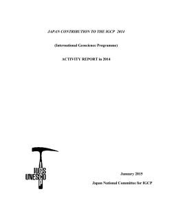 JAPAN CONTRIBUTION TO THE IGCP 2014 (International