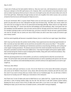 May 15, 2017 I hope we`ve finally put the bad weather behind us