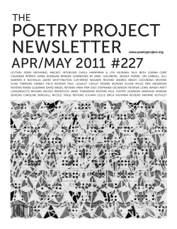 poetry project newsletter